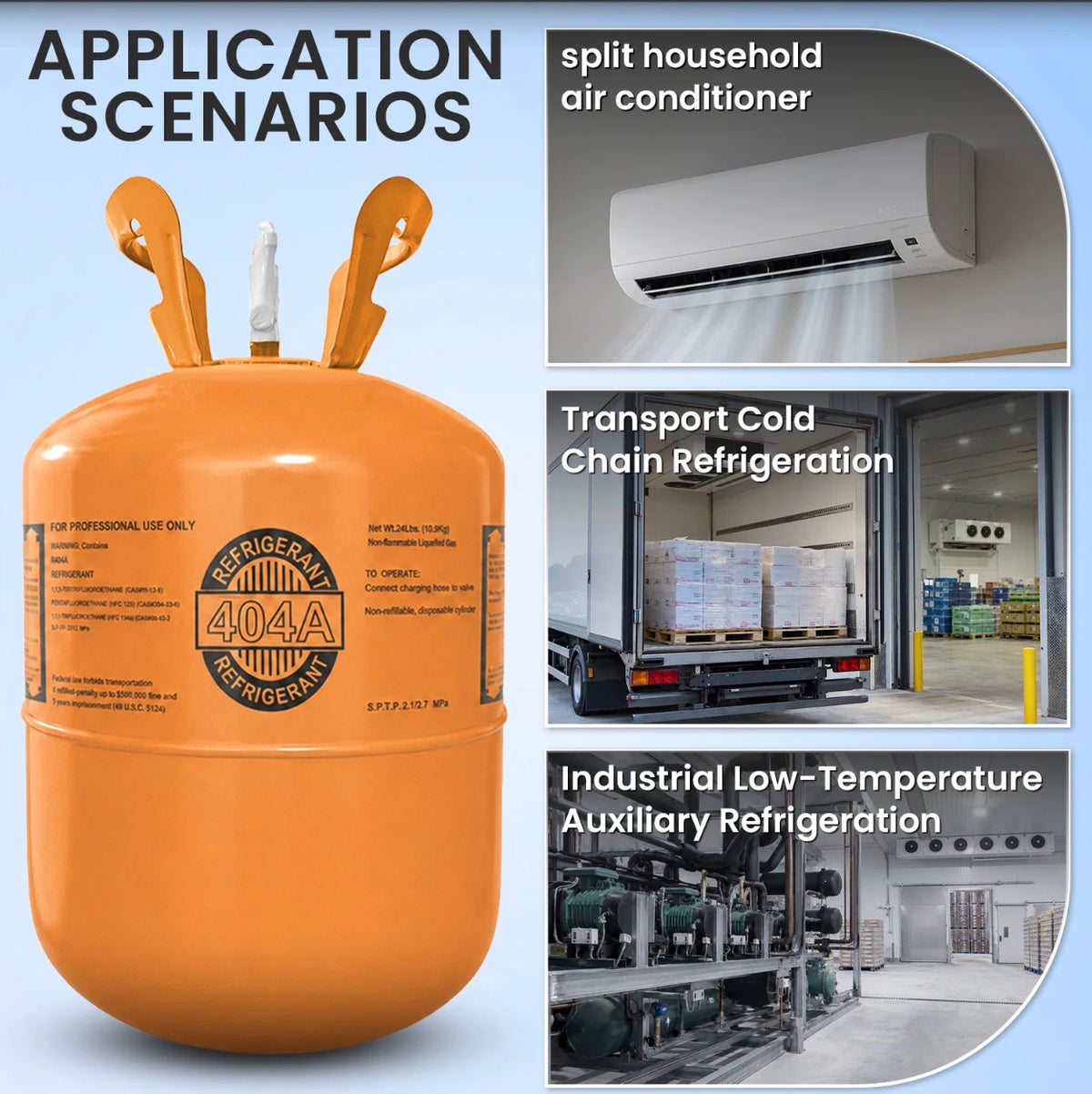 R404A refrigerant cylinder