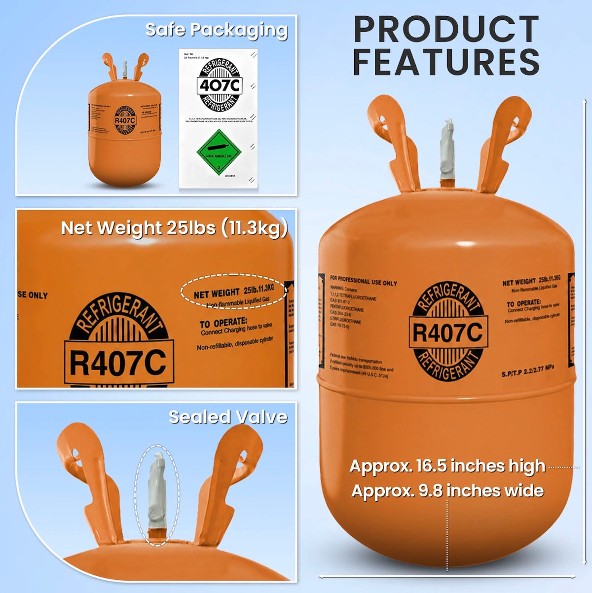Professional service application for R407C refrigerant